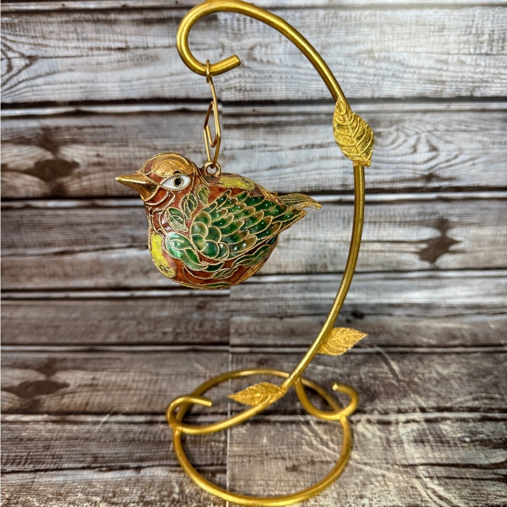 NyCo Nikki Yassaman Cloissone bird on stand